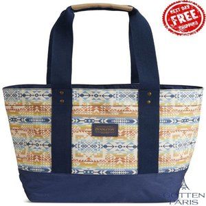 Pendleton Geometric-Print Zipper-Close Water-Repellent Tote Bag Opal Springs